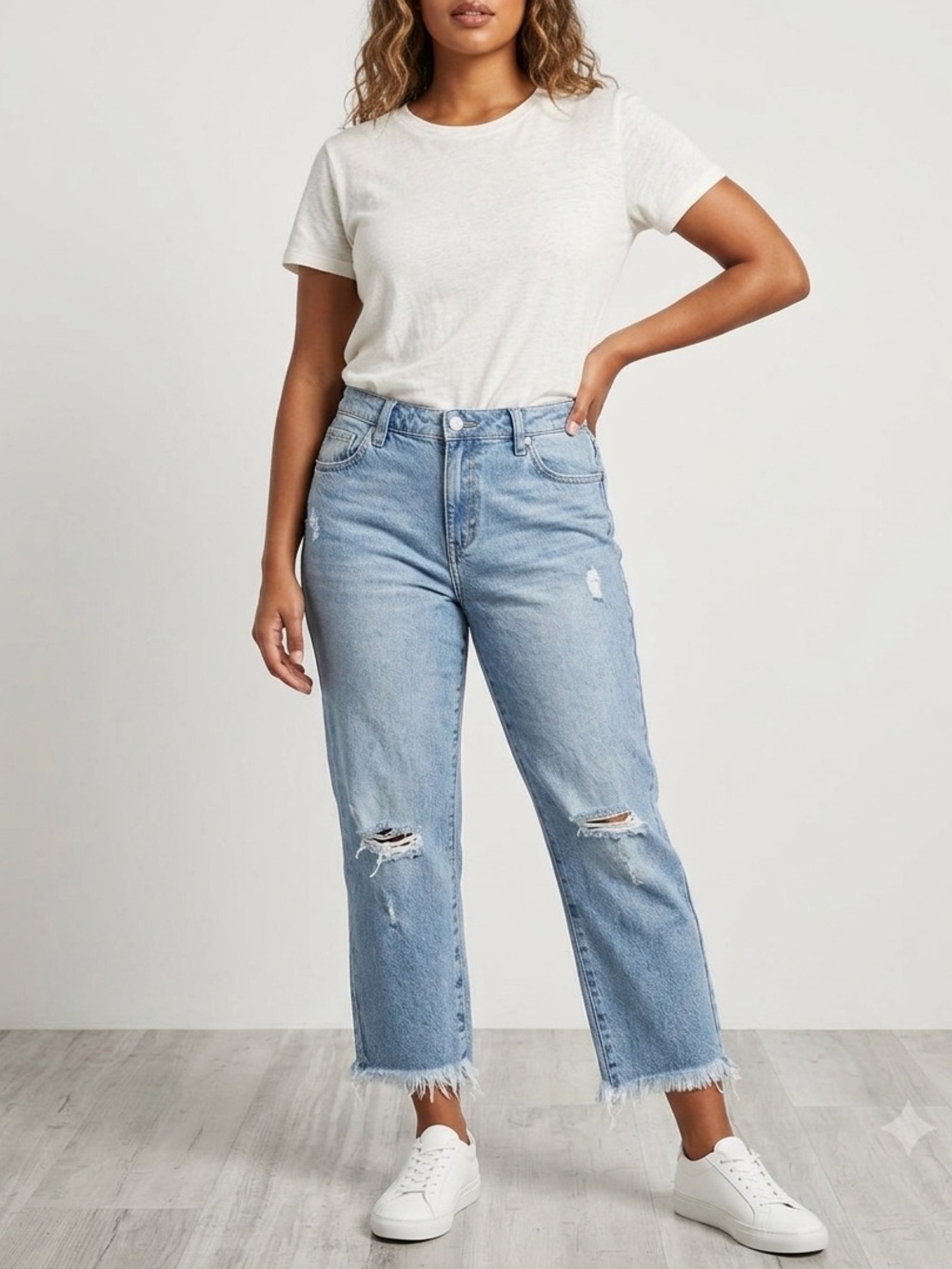 Liverpool Light Blue Distressed Boyfriend Jeans